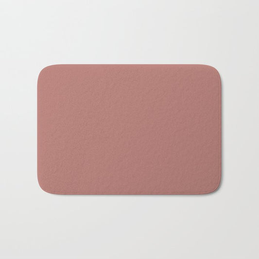 Mid-tone Pink Solid Color Pairs PPG Earth Rose PPG1056-5 - All One Single Shade Hue Colour Bath Mat