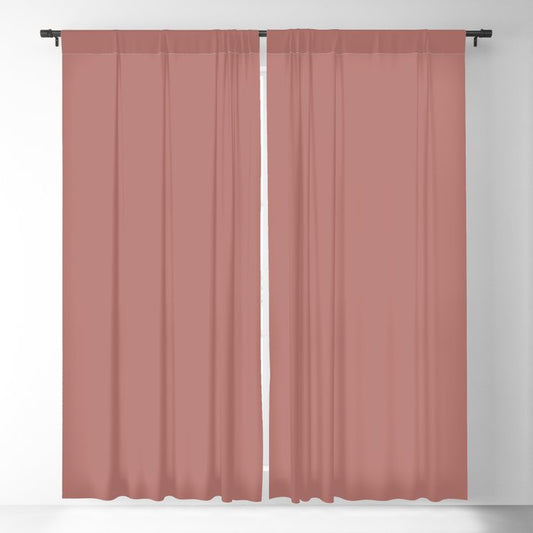 Mid-tone Pink Solid Color Pairs PPG Earth Rose PPG1056-5 - All One Single Shade Hue Colour Blackout Curtain