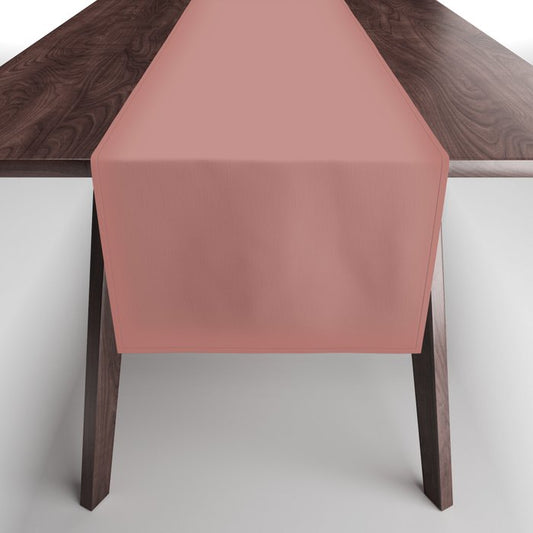 Mid-tone Pink Solid Color Pairs PPG Earth Rose PPG1056-5 - All One Single Shade Hue Colour Table Runner