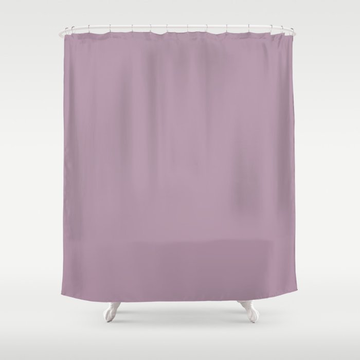 Mid-tone Purple Solid Color Dunn & Edwards 2023 Trending Color Grapevine DET408 Life in Poetry Collection Shower Curtain