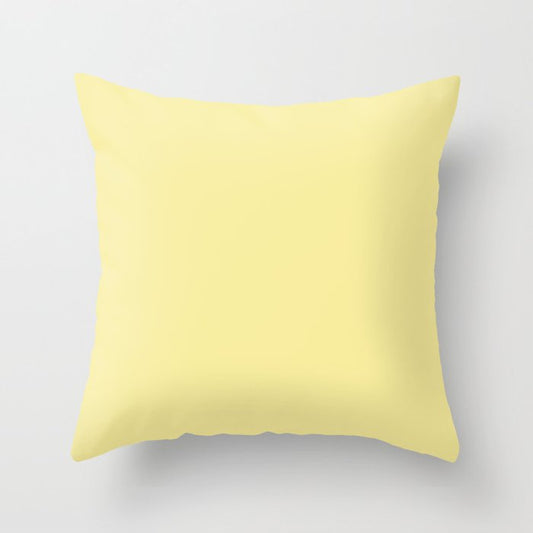 Mid-tone Yellow Solid Color Dunn & Edwards 2023 Trending Color Lemon Gelato DE5464 Life in Poetry Collection Throw Pillow