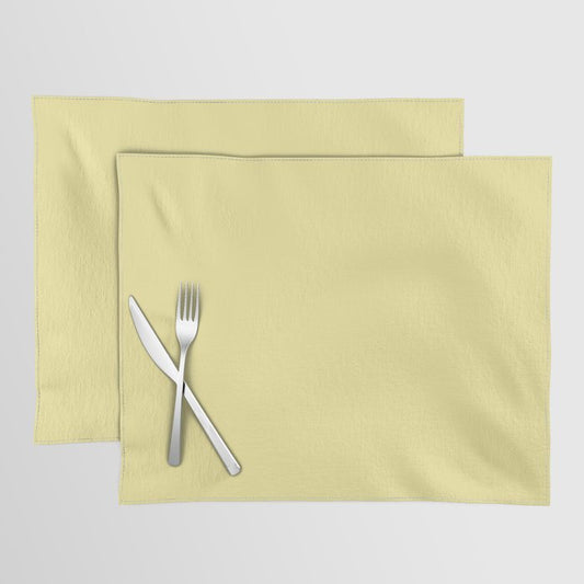 Mid-tone Yellow Solid Color Dunn & Edwards 2023 Trending Color Lemon Gelato DE5464 Life in Poetry Collection Placemat Sets