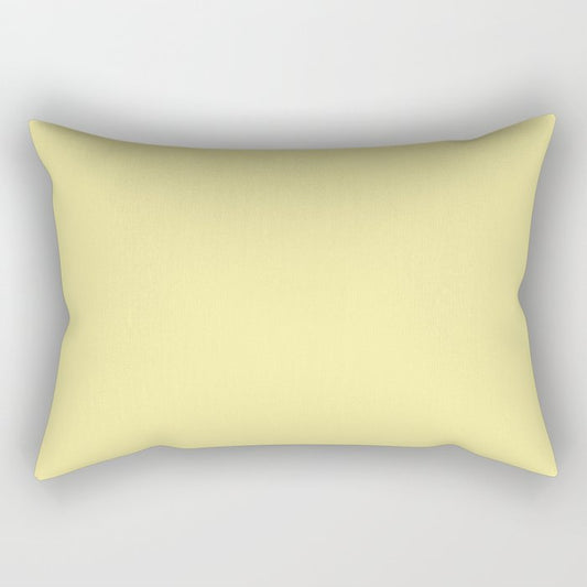 Mid-tone Yellow Solid Color Dunn & Edwards 2023 Trending Color Lemon Gelato DE5464 Life in Poetry Collection Rectangle Pillow