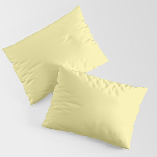 Mid-tone Yellow Solid Color Dunn & Edwards 2023 Trending Color Lemon Gelato DE5464 Life in Poetry Collection Pillow Sham Sets
