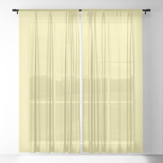 Mid-tone Yellow Solid Color Dunn & Edwards 2023 Trending Color Lemon Gelato DE5464 Life in Poetry Collection Sheer Curtains