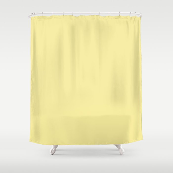 Mid-tone Yellow Solid Color Dunn & Edwards 2023 Trending Color Lemon Gelato DE5464 Life in Poetry Collection Shower Curtain