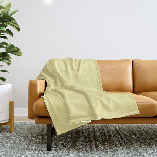 Mid-tone Yellow Solid Color Dunn & Edwards 2023 Trending Color Lemon Gelato DE5464 Life in Poetry Collection Throw Blanket