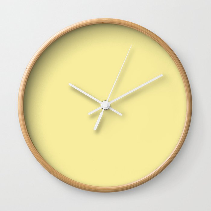 Mid-tone Yellow Solid Color Dunn & Edwards 2023 Trending Color Lemon Gelato DE5464 Life in Poetry Collection Wall Clock