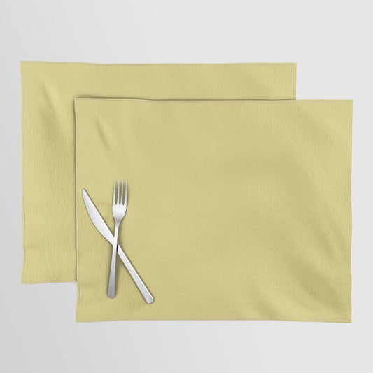 Mid-tone Yellow Solid Color Pairs Dulux 2023 Trending Shade Day Glow S17G4 Placemat