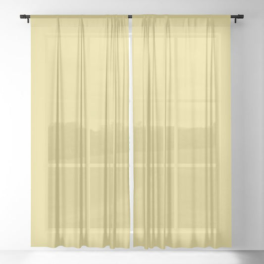 Mid-tone Yellow Solid Color Pairs Dulux 2023 Trending Shade Day Glow S17G4 Sheer Curtain