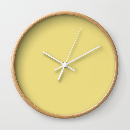 Mid-tone Yellow Solid Color Pairs Dulux 2023 Trending Shade Day Glow S17G4 Wall Clock