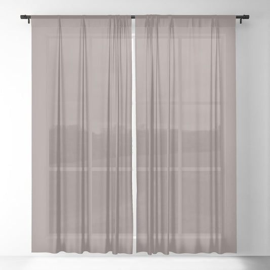 Midtone Gray Raspberry Solid Color Pairs PPG Cinnamon Toast PPG1017-5 - All Color - Simple Hue Sheer Curtain