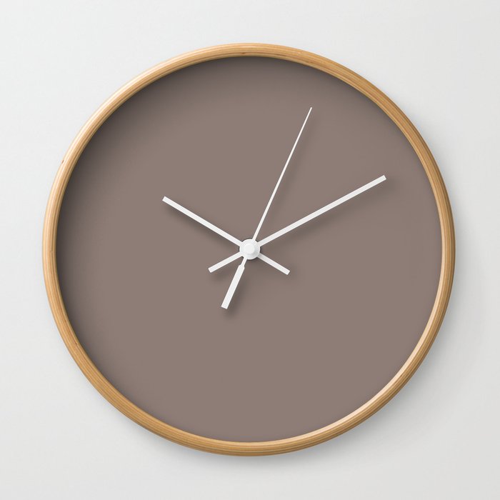 Midtone Gray Raspberry Solid Color Pairs PPG Cinnamon Toast PPG1017-5 - All Color - Simple Hue Wall Clock