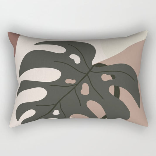 Modern Botanical Leaves Contemporary Shape Collection 4 Rectangular Pillows