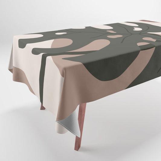 Modern Botanical Leaves Contemporary Shape Collection 4 Tablecloth