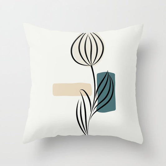 Modern Midcentury Botanical Floral Leaf Plant Shape 2023 COTY Vining Ivy PPG1148-6 Accents Throw Pillow