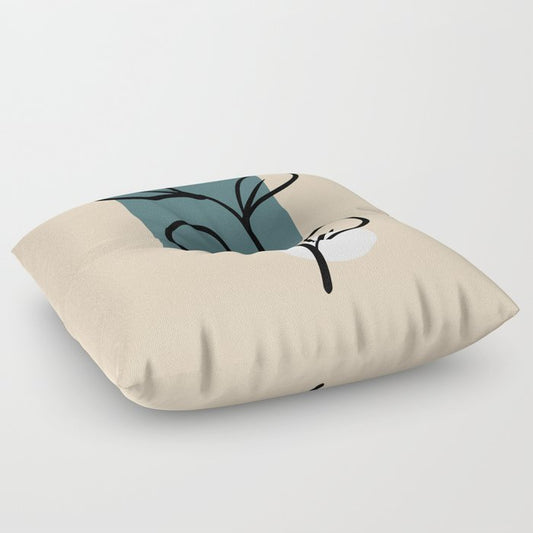 Modern Midcentury Botanical Floral Leaf Plant Shape 3 2023 COTY Vining Ivy PPG1148-6 and Accents Floor Pillow