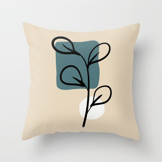 Modern Midcentury Botanical Floral Leaf Plant Shape 3 2023 COTY Vining Ivy PPG1148-6 and Accents Throw Pillow