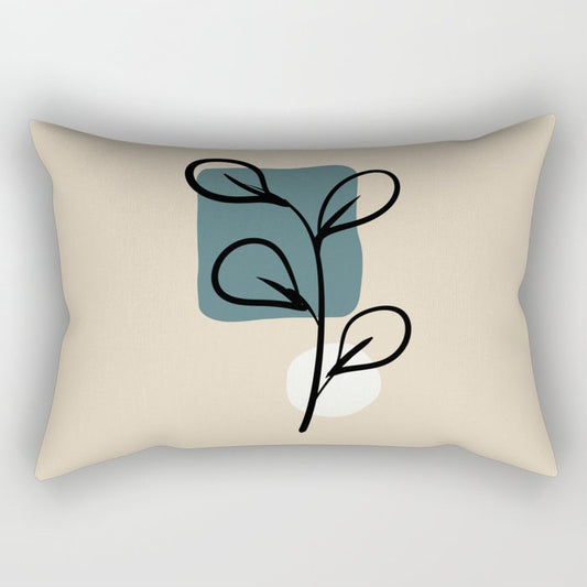 Modern Midcentury Botanical Floral Leaf Plant Shape 3 2023 COTY Vining Ivy PPG1148-6 and Accents Rectangle Pillow