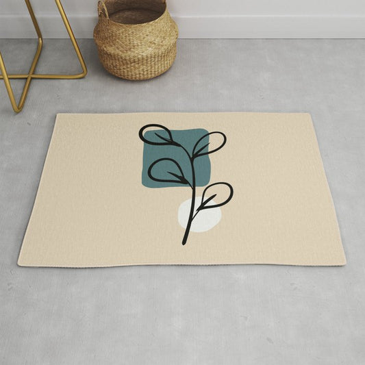 Modern Midcentury Botanical Floral Leaf Plant Shape 3 2023 COTY Vining Ivy PPG1148-6 and Accents Throw and Area Rug