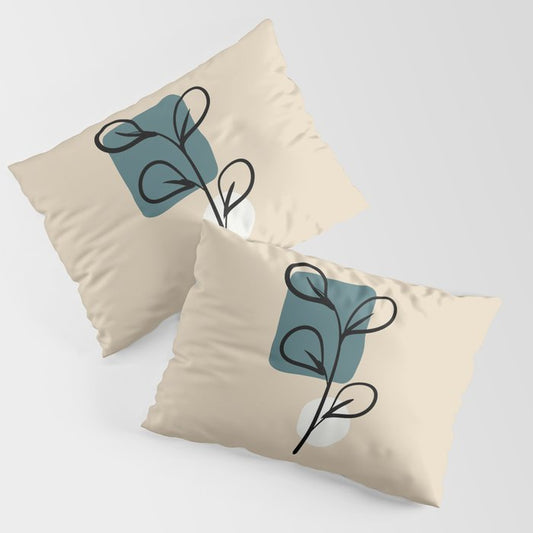 Modern Midcentury Botanical Floral Leaf Plant Shape 3 2023 COTY Vining Ivy PPG1148-6 and Accents Pillow Sham Set