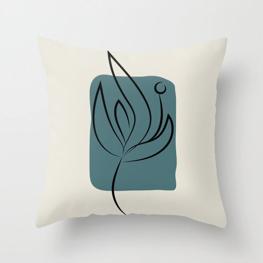Modern Midcentury Botanical Floral Leaf Plant Shape 5 2023 COTY Vining Ivy PPG1148-6 and Accents Throw Pillow