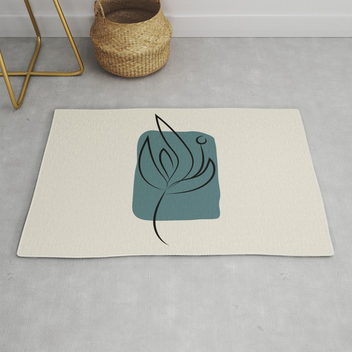 Modern Midcentury Botanical Floral Leaf Plant Shape 5 2023 COTY Vining Ivy PPG1148-6 and Accents Throw and Area Rug