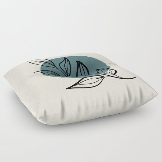 Modern Midcentury Botanical Floral Leaf Plant Shape 6 2023 COTY Vining Ivy PPG1148-6 and Accents Floor Pillow
