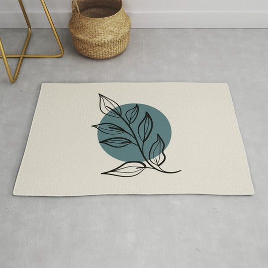 Modern Midcentury Botanical Floral Leaf Plant Shape 6 2023 COTY Vining Ivy PPG1148-6 and Accents Throw and Area Rug