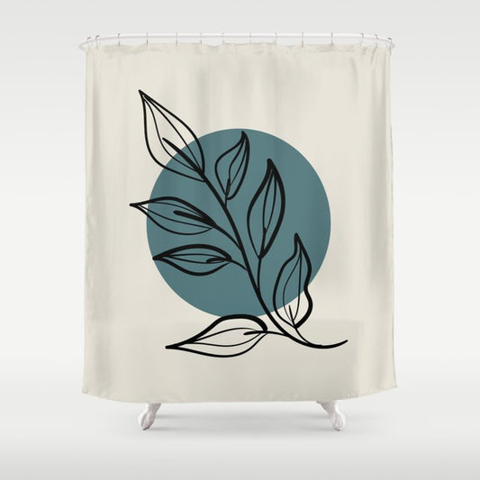 Modern Midcentury Botanical Floral Leaf Plant Shape 6 2023 COTY Vining Ivy PPG1148-6 and Accents Shower Curtain