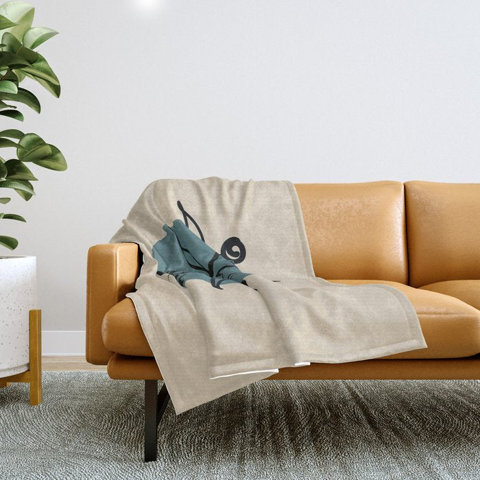 Modern Midcentury Botanical Floral Leaf Plant Shape 7 2023 COTY Vining Ivy PPG1148-6 and Accents Throw Blanket