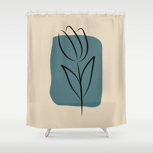 Modern Midcentury Botanical Floral Leaf Plant Shape 8 2023 COTY Vining Ivy PPG1148-6 and Accents Shower Curtain