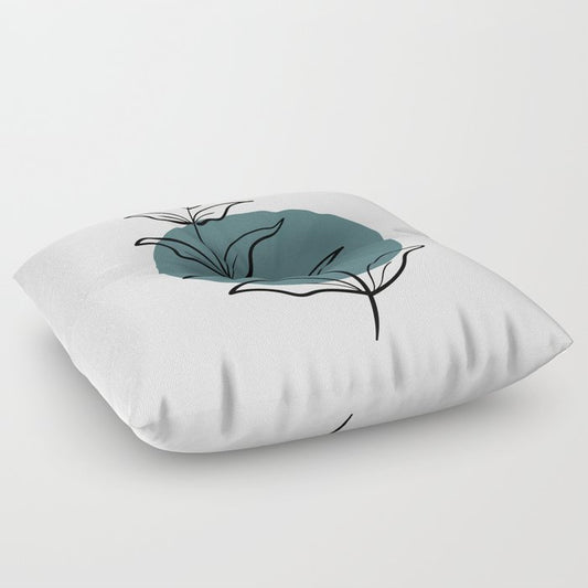 Modern Midcentury Botanical Floral Leaf Plant Shape 9 2023 COTY Vining Ivy PPG1148-6 and Accents Floor Pillow