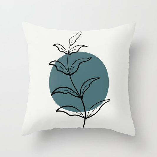 Modern Midcentury Botanical Floral Leaf Plant Shape 9 2023 COTY Vining Ivy PPG1148-6 and Accents Throw Pillow