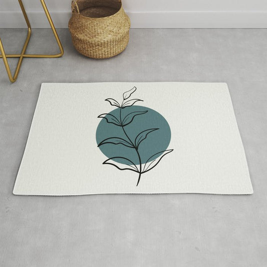 Modern Midcentury Botanical Floral Leaf Plant Shape 9 2023 COTY Vining Ivy PPG1148-6 and Accents Throw and Area Rug