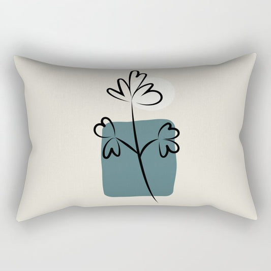 Modern Midcentury Botanical Leaf Plant Shape Graphic Design 2 2023 COTY Vining Ivy PPG1148-6 Accents Rectangle Pillow