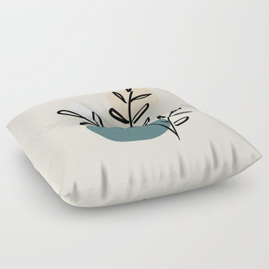 Modern Midcentury Botanical Leaf Plant Shape Graphic Design 2023 COTY Vining Ivy PPG1148-6 Accents Floor Pillow
