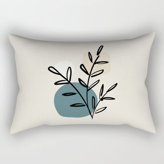Modern Midcentury Botanical Leaf Plant Shape Graphic Design 2023 COTY Vining Ivy PPG1148-6 Accents Rectangle Pillow