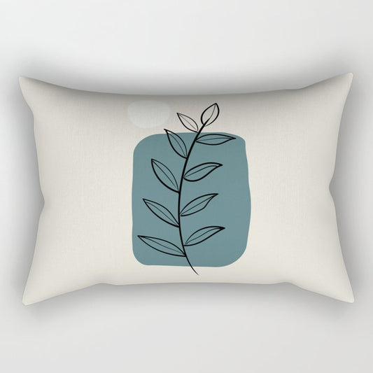 Modern Midcentury Botanical Leaf Plant Shape Graphic Design 3 2023 COTY Vining Ivy PPG1148-6 Accents Rectangle Pillow