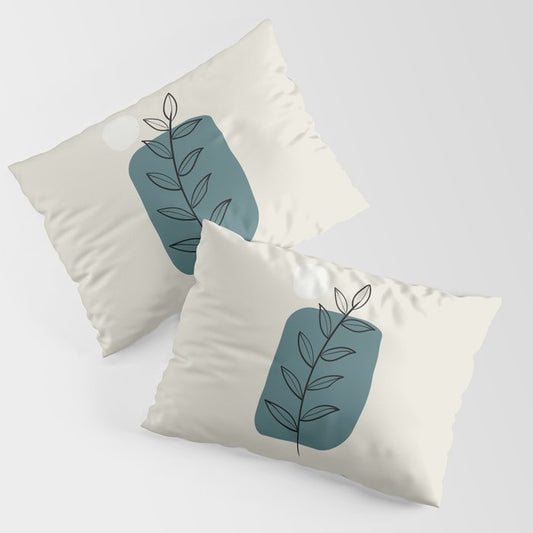 Modern Midcentury Botanical Leaf Plant Shape Graphic Design 3 2023 COTY Vining Ivy PPG1148-6 Accents Pillow Sham Set