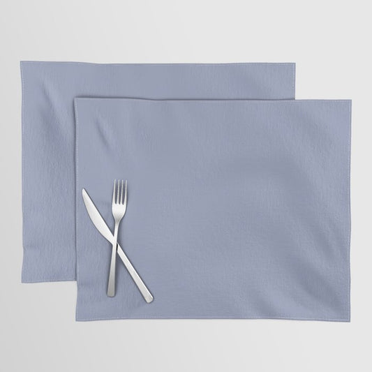 Muted Blue Purple Solid Color Pairs 2023 Trending Hue Dunn-Edwards Midnight Blush DE5913 - Liberated Nomads Collection Placemat Sets