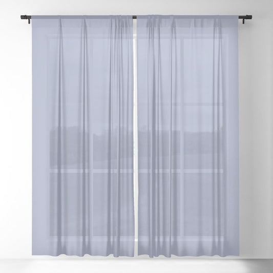 Muted Blue Purple Solid Color Pairs 2023 Trending Hue Dunn-Edwards Midnight Blush DE5913 - Liberated Nomads Collection Sheer Curtains