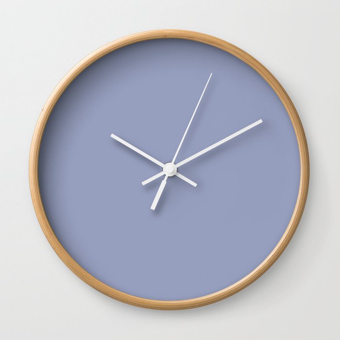 Muted Blue Purple Solid Color Pairs 2023 Trending Hue Dunn-Edwards Midnight Blush DE5913 - Liberated Nomads Collection Wall Clock