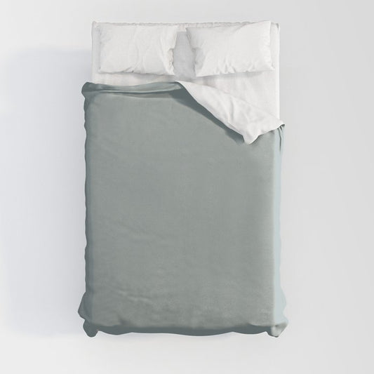 Muted Bluish Gray Solid Color Pairs 2023 Color of the Year Valspar Blue Arrow 5001-3C Duvet Cover