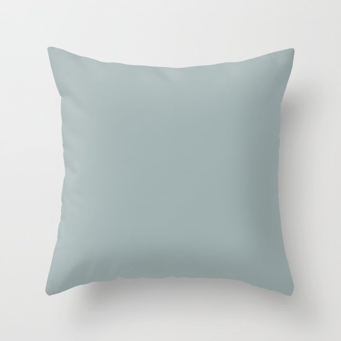Muted Bluish Gray Solid Color Pairs 2023 Color of the Year Valspar Blue Arrow 5001-3C Throw Pillow