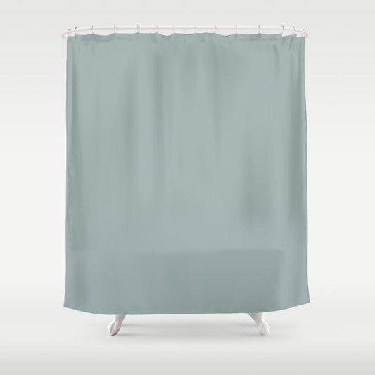 Muted Bluish Gray Solid Color Pairs 2023 Color of the Year Valspar Blue Arrow 5001-3C Shower Curtain