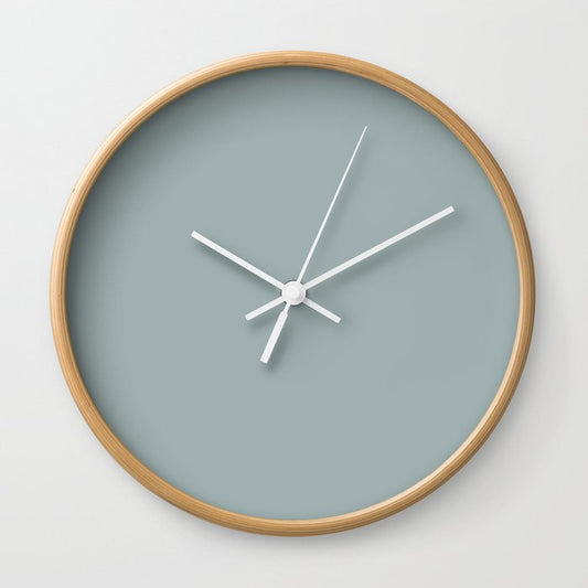 Muted Bluish Gray Solid Color Pairs 2023 Color of the Year Valspar Blue Arrow 5001-3C Wall Clock