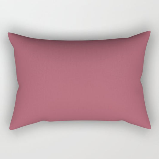 Muted Candy Apple Red Solid Color Pairs PPG Glidden 2023 Trending Color Heart's Afire PPG13-14 Rectangular Pillow