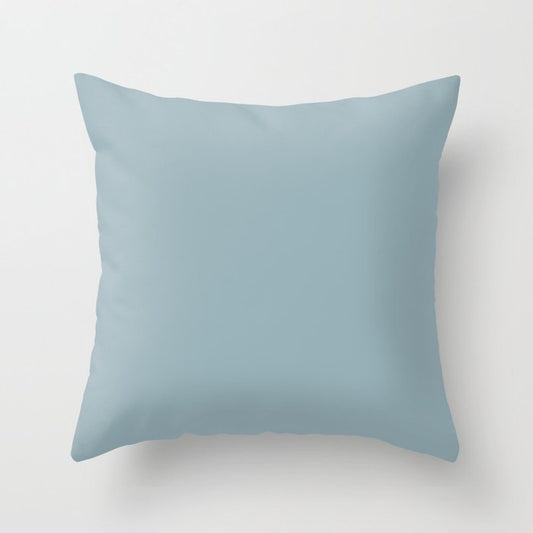 Muted Caribbean Blue Solid Color Pairs PPG Glidden 2023 Trending Color Mountain Stream PPG1149-4 Throw Pillow