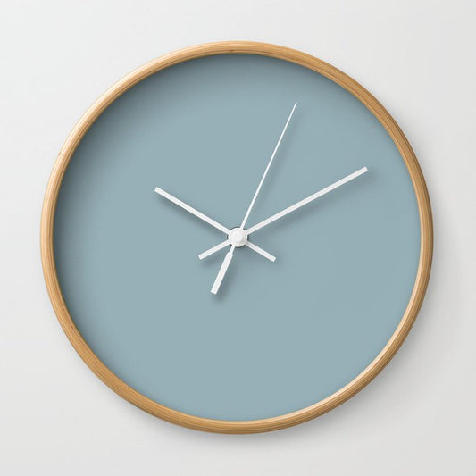 Muted Caribbean Blue Solid Color Pairs PPG Glidden 2023 Trending Color Mountain Stream PPG1149-4 Wall Clock